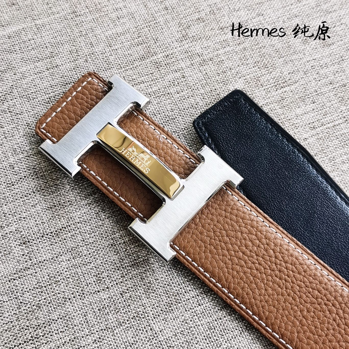 爆款Hermès爱马仕双面原版原单品质进口头层牛皮寸半38mm配官网H扣！