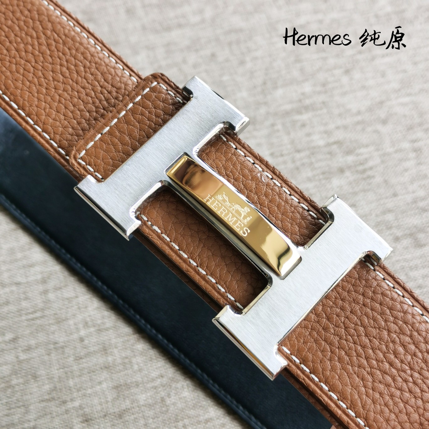 爆款Hermès爱马仕双面原版原单品质进口头层牛皮寸半38mm配官网H扣！