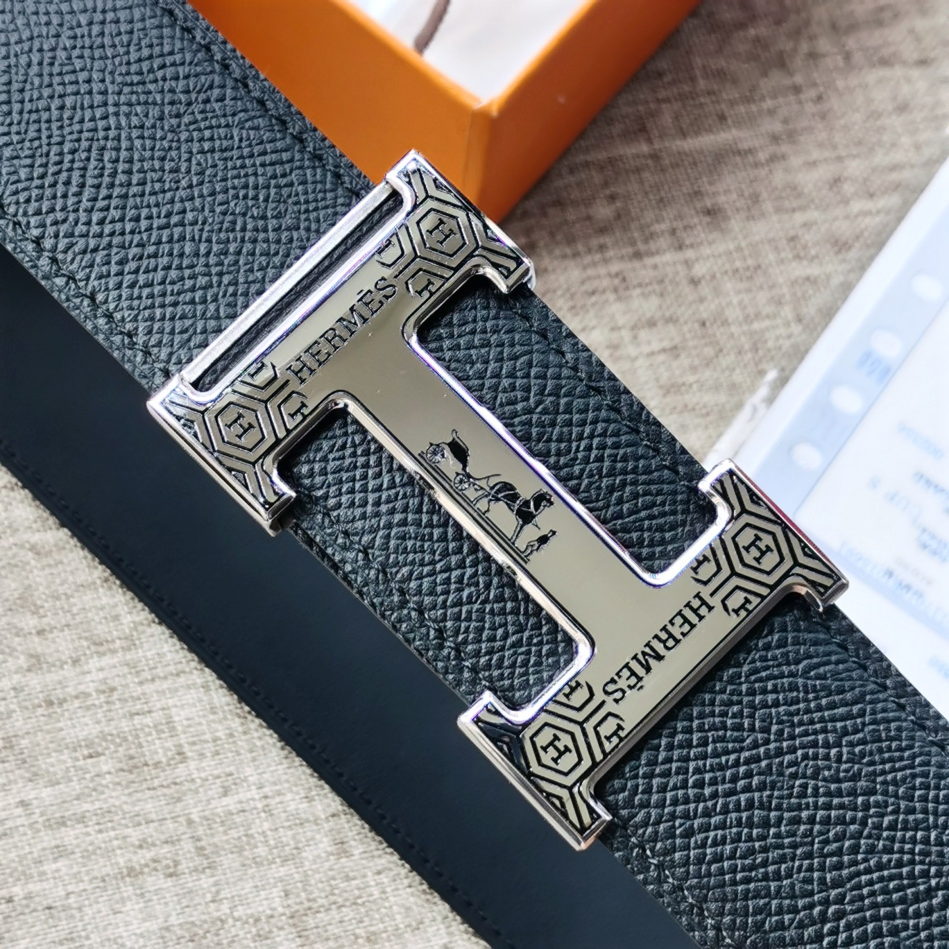 -hermes-HDANCREBELTBUCKLE&38MM最新款鍍鈀金属扣双面两用原版皮