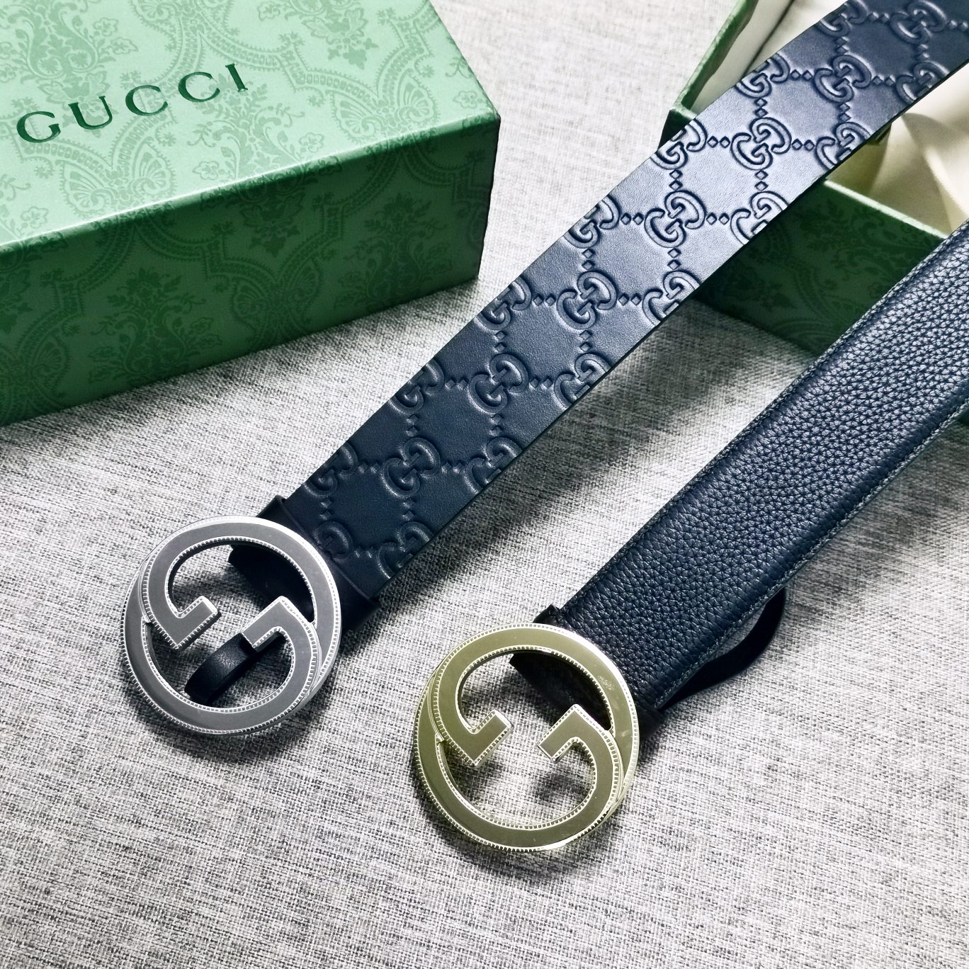 Gucci[正]爆款皮带4.0cm原版面料内衬原版底.配以经典互扣式花纹GG钢扣头原单品质专柜同款