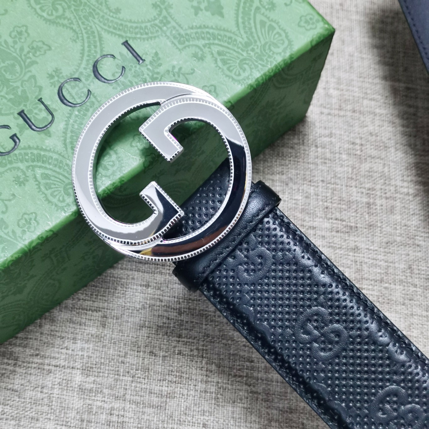 Gucci[正]爆款皮带4.0cm原版面料内衬原版底.配以经典互扣式花纹GG钢扣头原单品质专柜同款