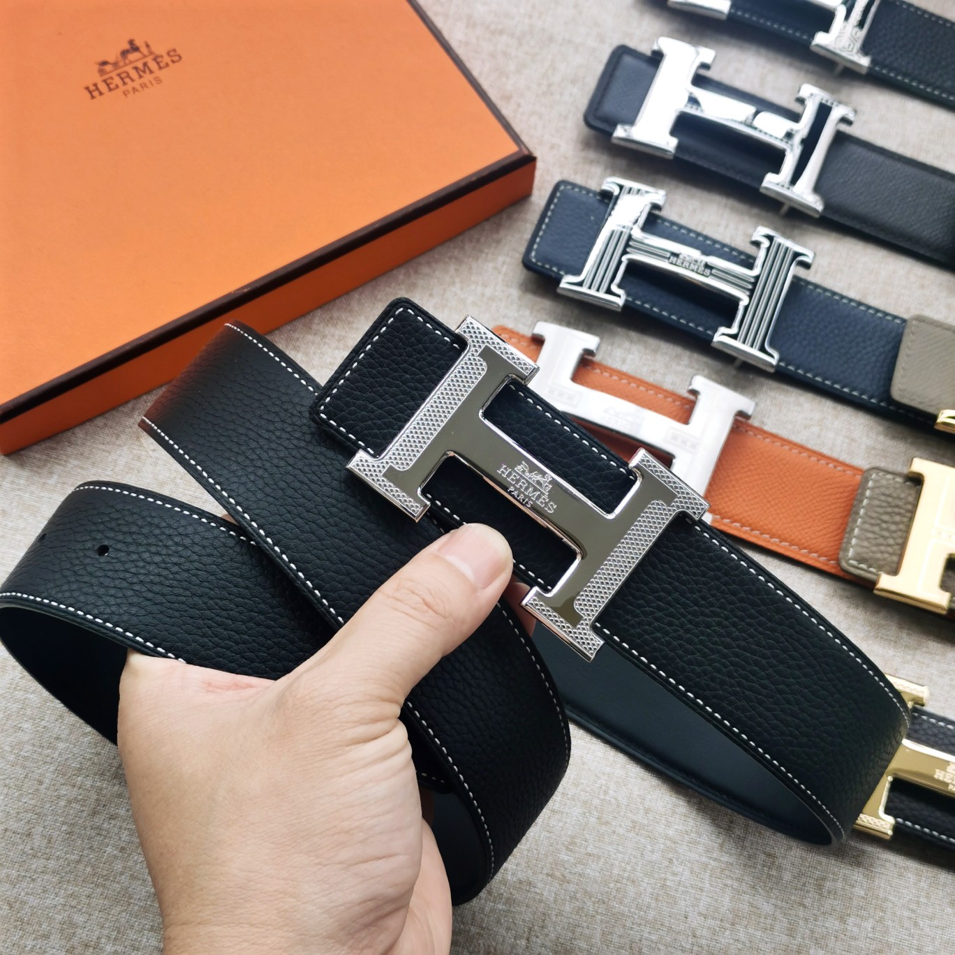 Hermes-[正]双面原版皮配精钢五金扣防刮耐磨不褪色轻奢有品位精品原单品质精工制作细节看图实物拍摄高