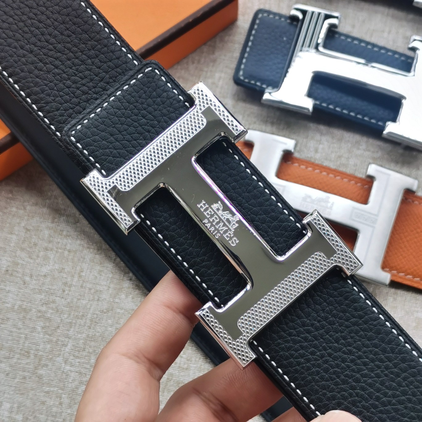 Hermes-[正]双面原版皮配精钢五金扣防刮耐磨不褪色轻奢有品位精品原单品质精工制作细节看图实物拍摄高