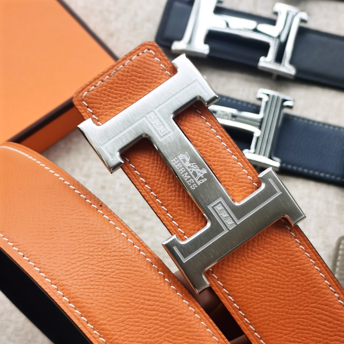 Hermes-[正]双面原版皮配精钢五金扣防刮耐磨不褪色轻奢有品位精品原单品质精工制作细节看图实物拍摄高