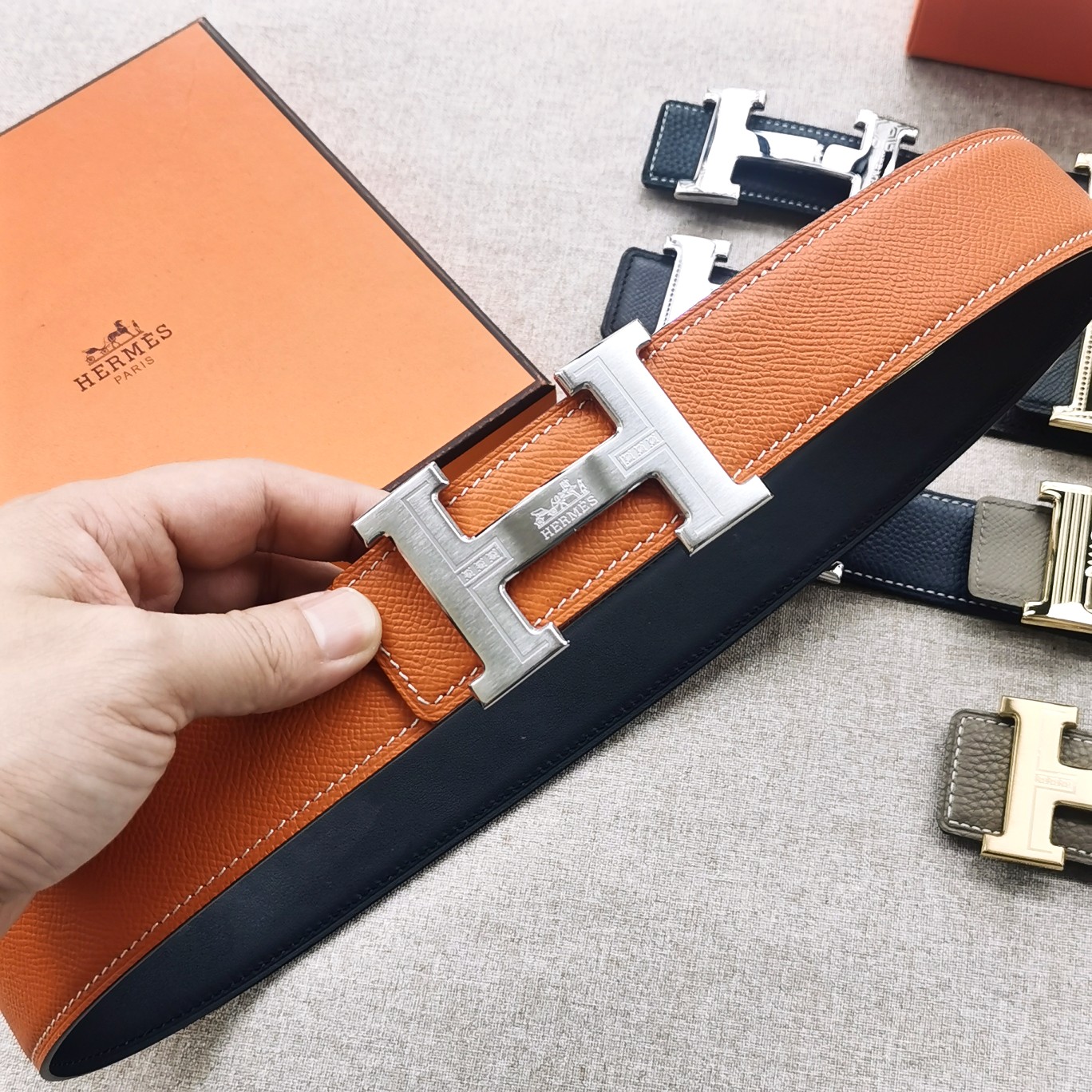 Hermes-[正]双面原版皮配精钢五金扣防刮耐磨不褪色轻奢有品位精品原单品质精工制作细节看图实物拍摄高