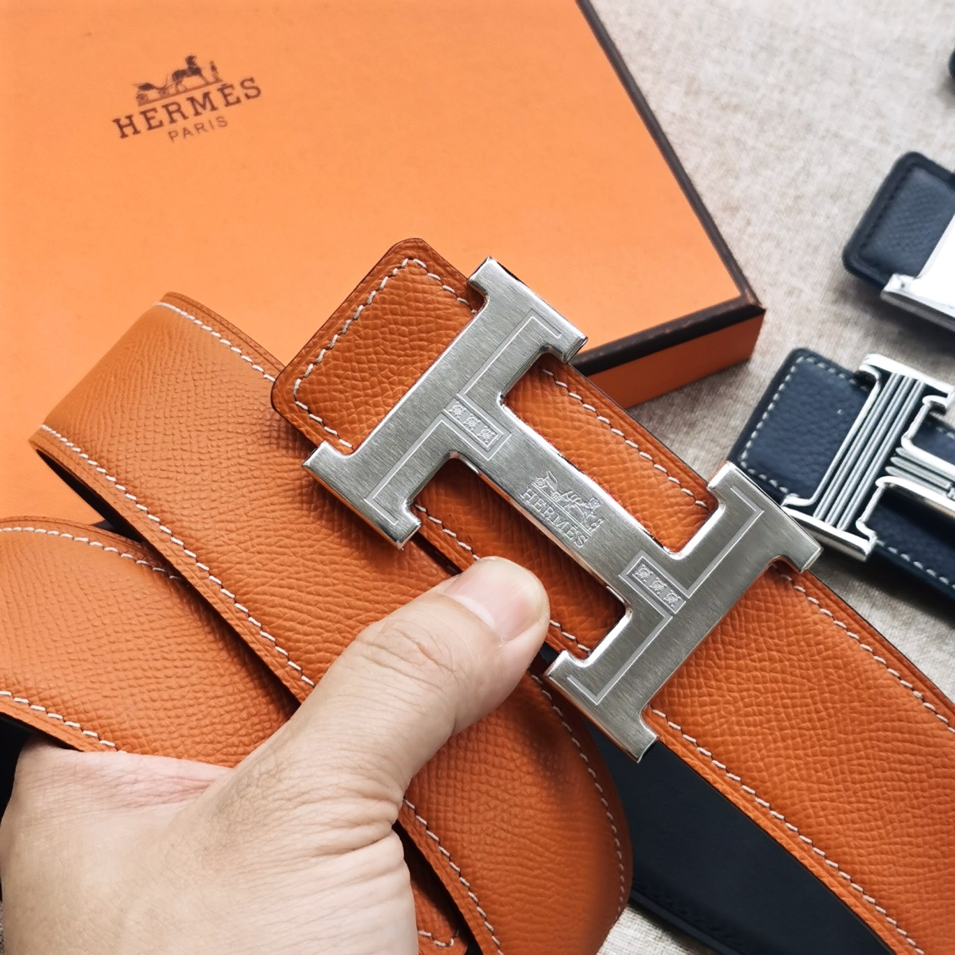 Hermes-[正]双面原版皮配精钢五金扣防刮耐磨不褪色轻奢有品位精品原单品质精工制作细节看图实物拍摄高
