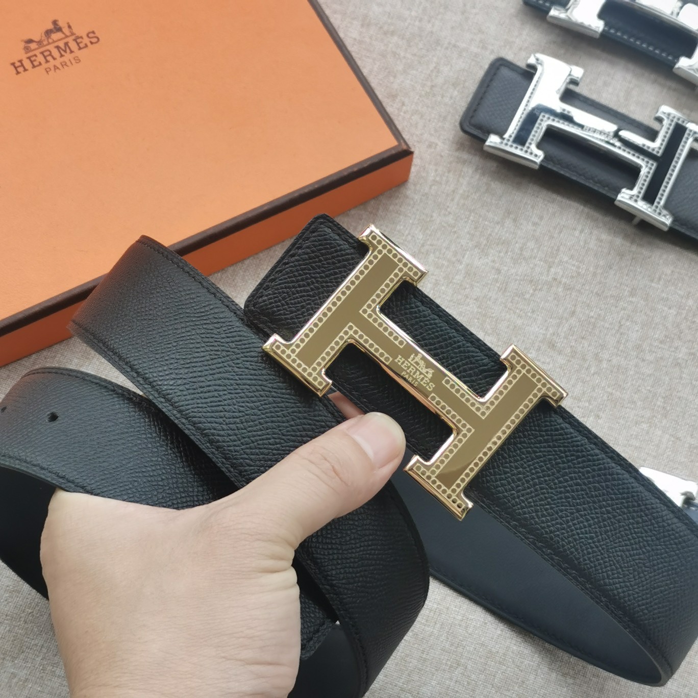 Hermes-[正]双面原版皮配精钢五金扣防刮耐磨不褪色轻奢有品位精品原单品质精工制作细节看图实物拍摄高