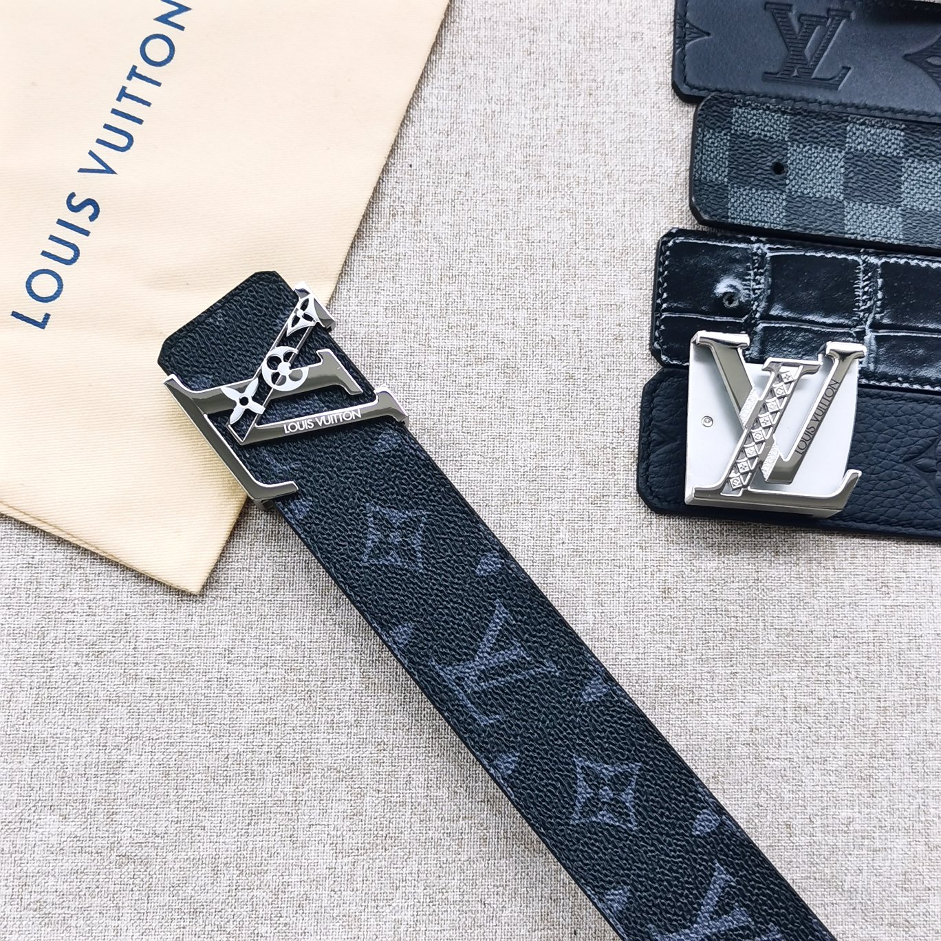 LV[正]路易威登原版品质代工厂货品40mm宽度正品一体铸造五金钢扣原厂皮料双面原厂定制面料区别市场货！