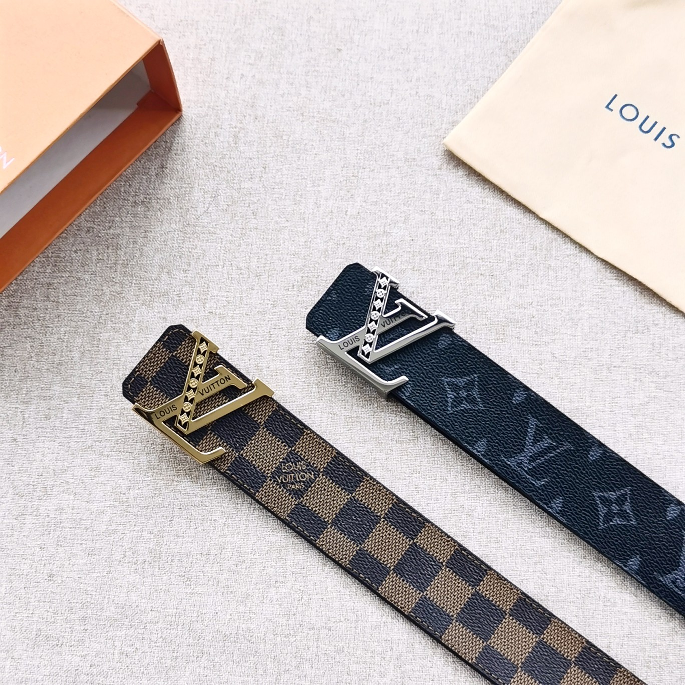 LV[正]路易威登原版品质代工厂货品40mm宽度正品一体铸造五金钢扣原厂皮料双面原厂定制面料区别市场货！