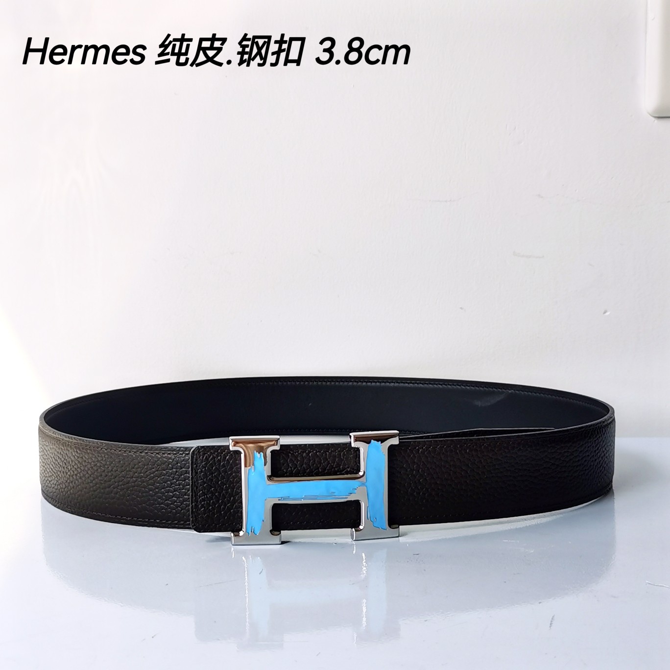 Hermes[正]原单爱马仕宽3.8cm进口原版皮带身双面可两面用精品电镀五金！