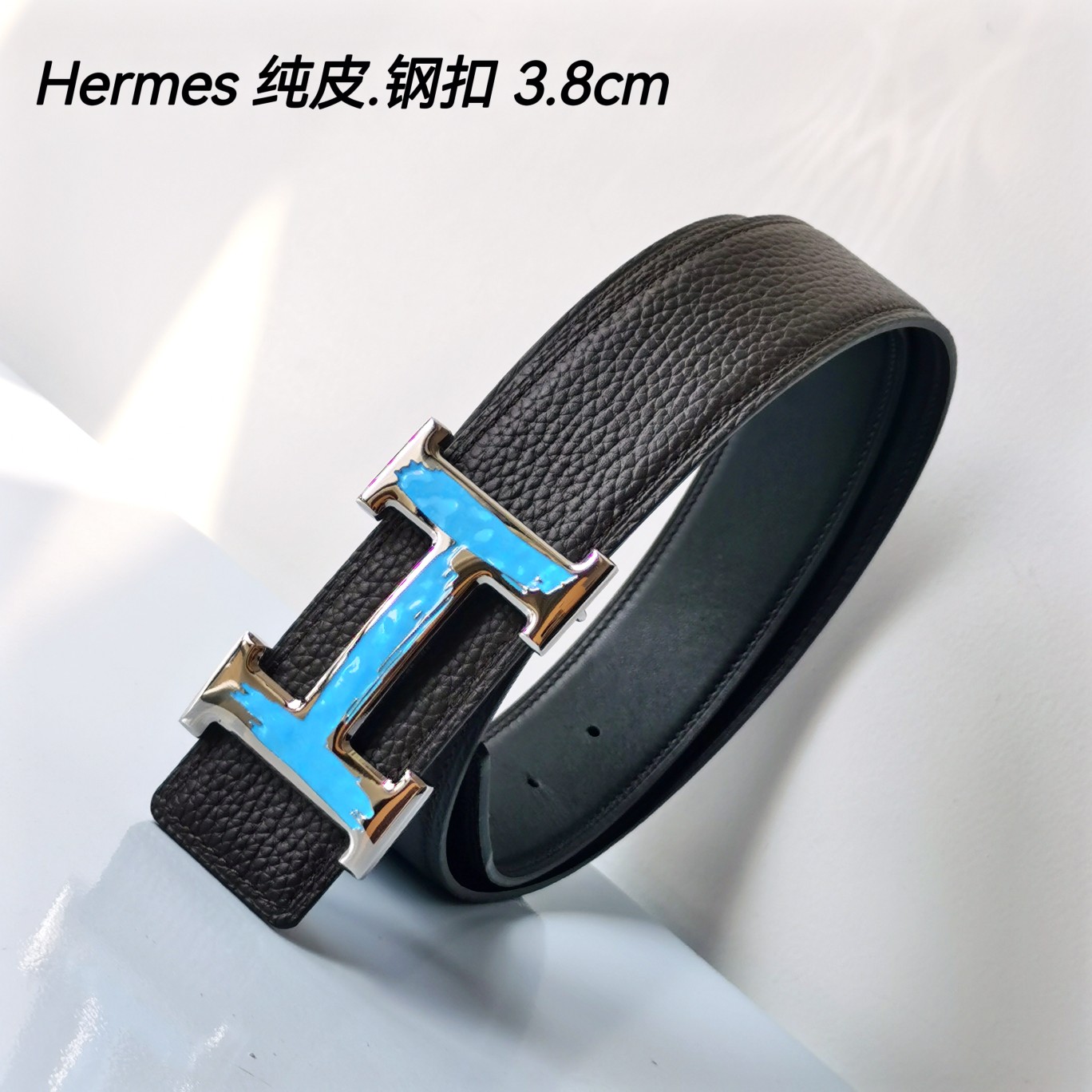 Hermes[正]原单爱马仕宽3.8cm进口原版皮带身双面可两面用精品电镀五金！