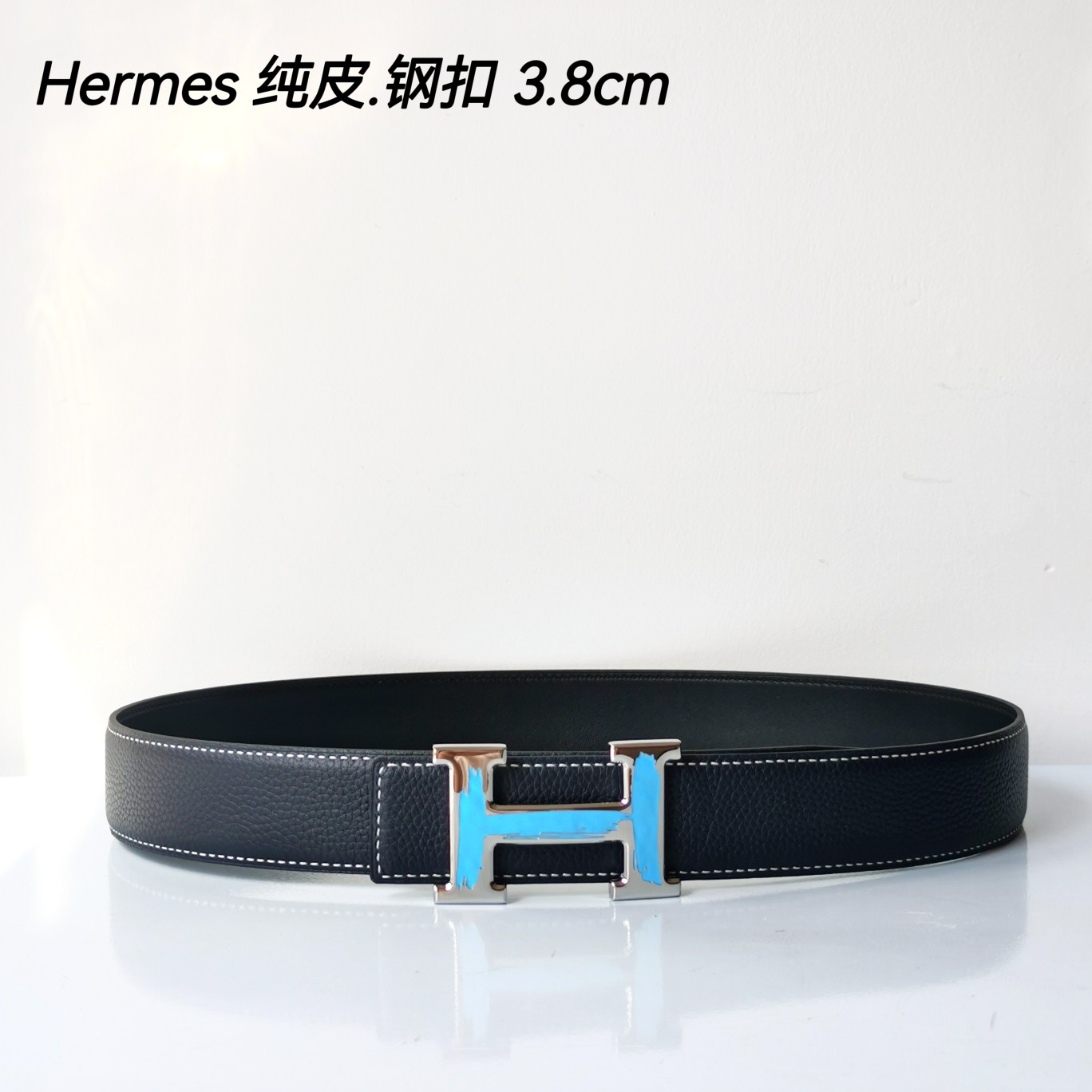 Hermes[正]原单爱马仕宽3.8cm进口原版皮带身双面可两面用精品电镀五金！