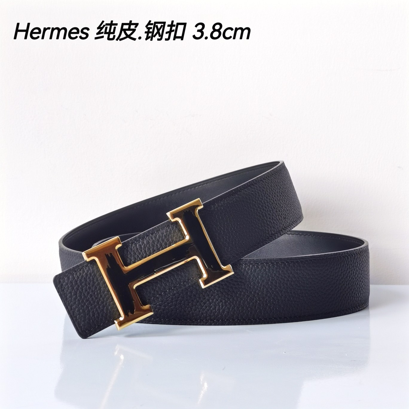 Hermes[正]原单爱马仕宽3.8cm进口原版皮带身双面可两面用精品电镀五金！