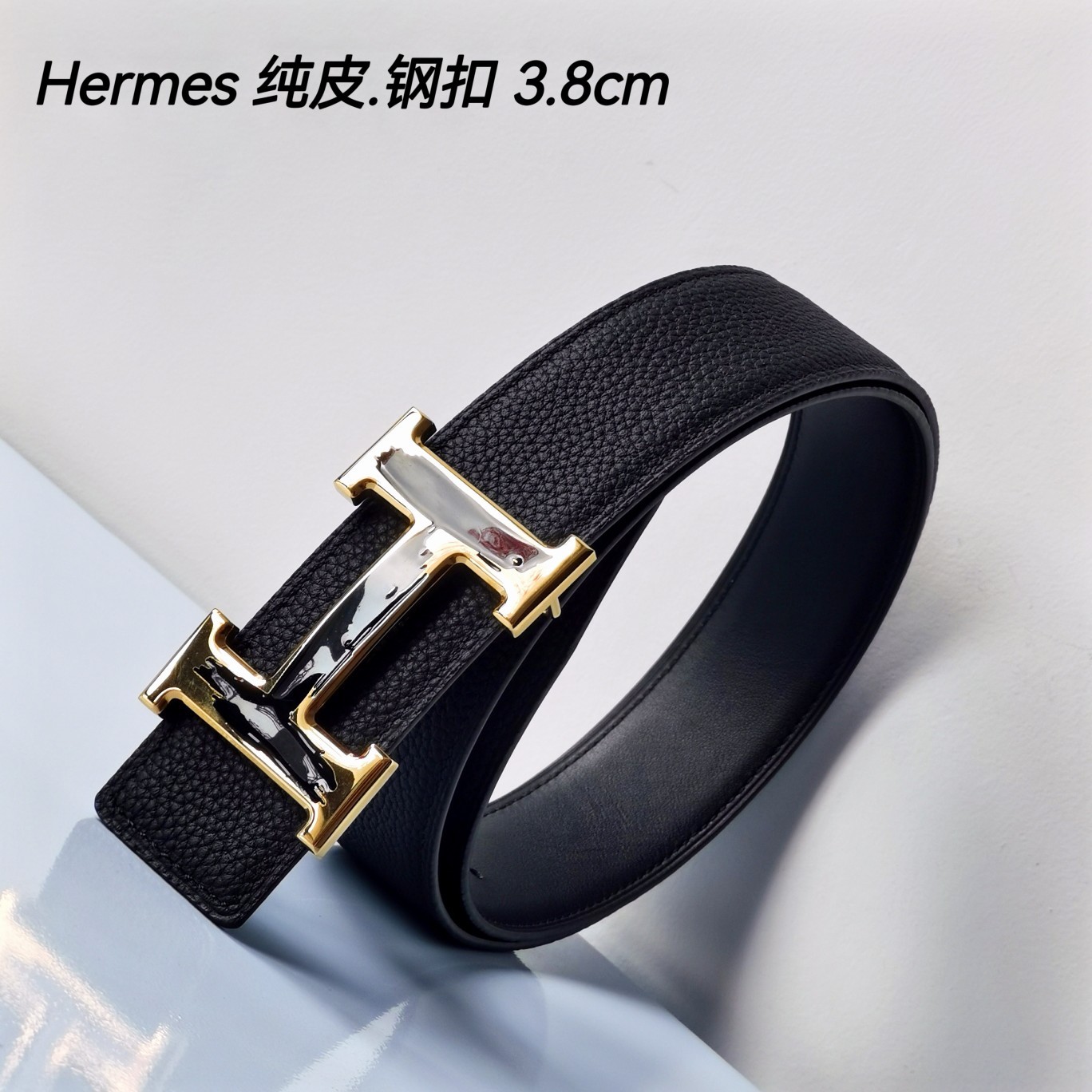 Hermes[正]原单爱马仕宽3.8cm进口原版皮带身双面可两面用精品电镀五金！