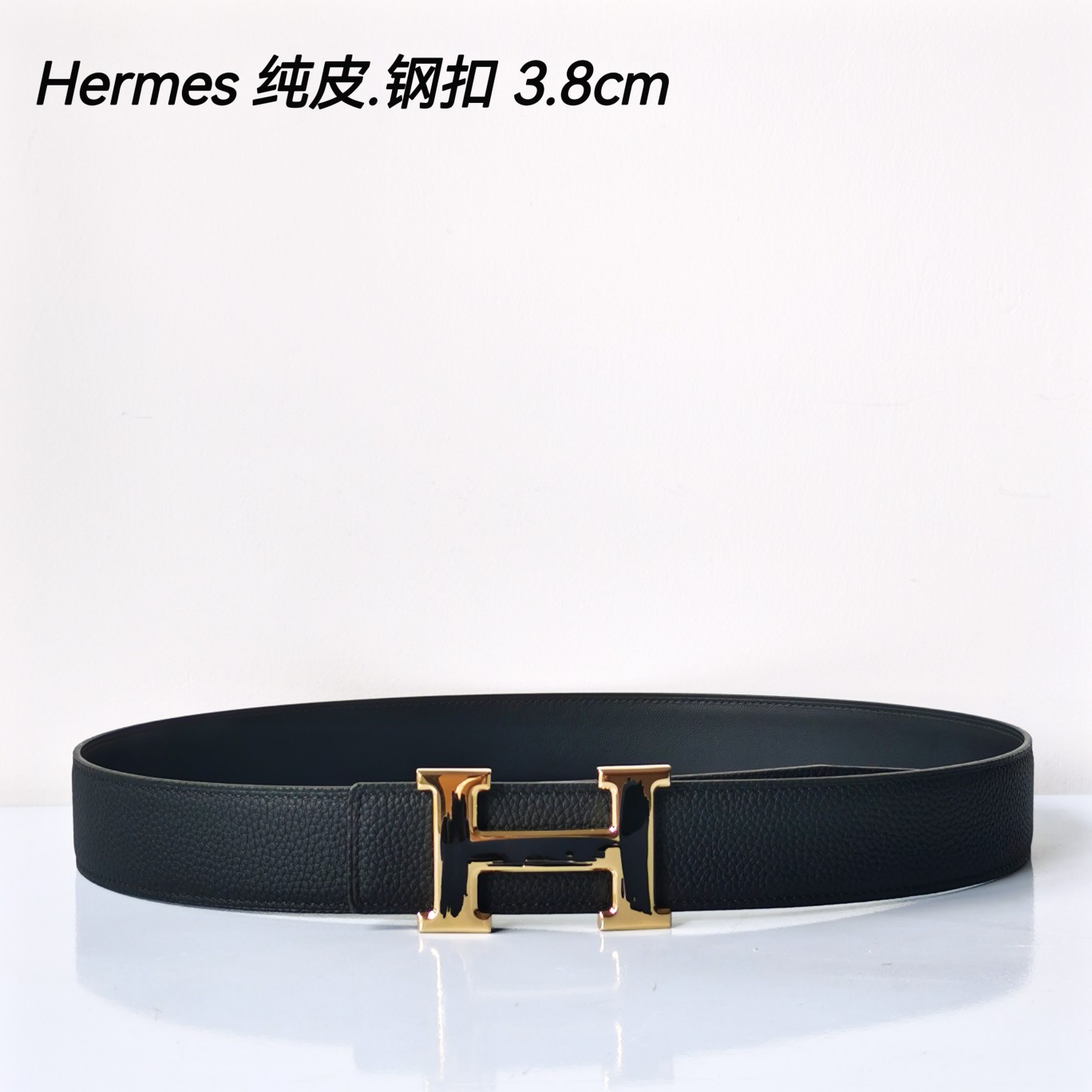 Hermes[正]原单爱马仕宽3.8cm进口原版皮带身双面可两面用精品电镀五金！