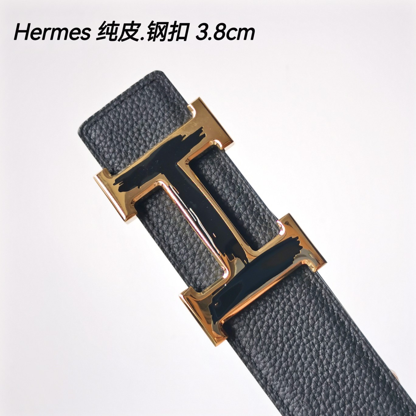 Hermes[正]原单爱马仕宽3.8cm进口原版皮带身双面可两面用精品电镀五金！