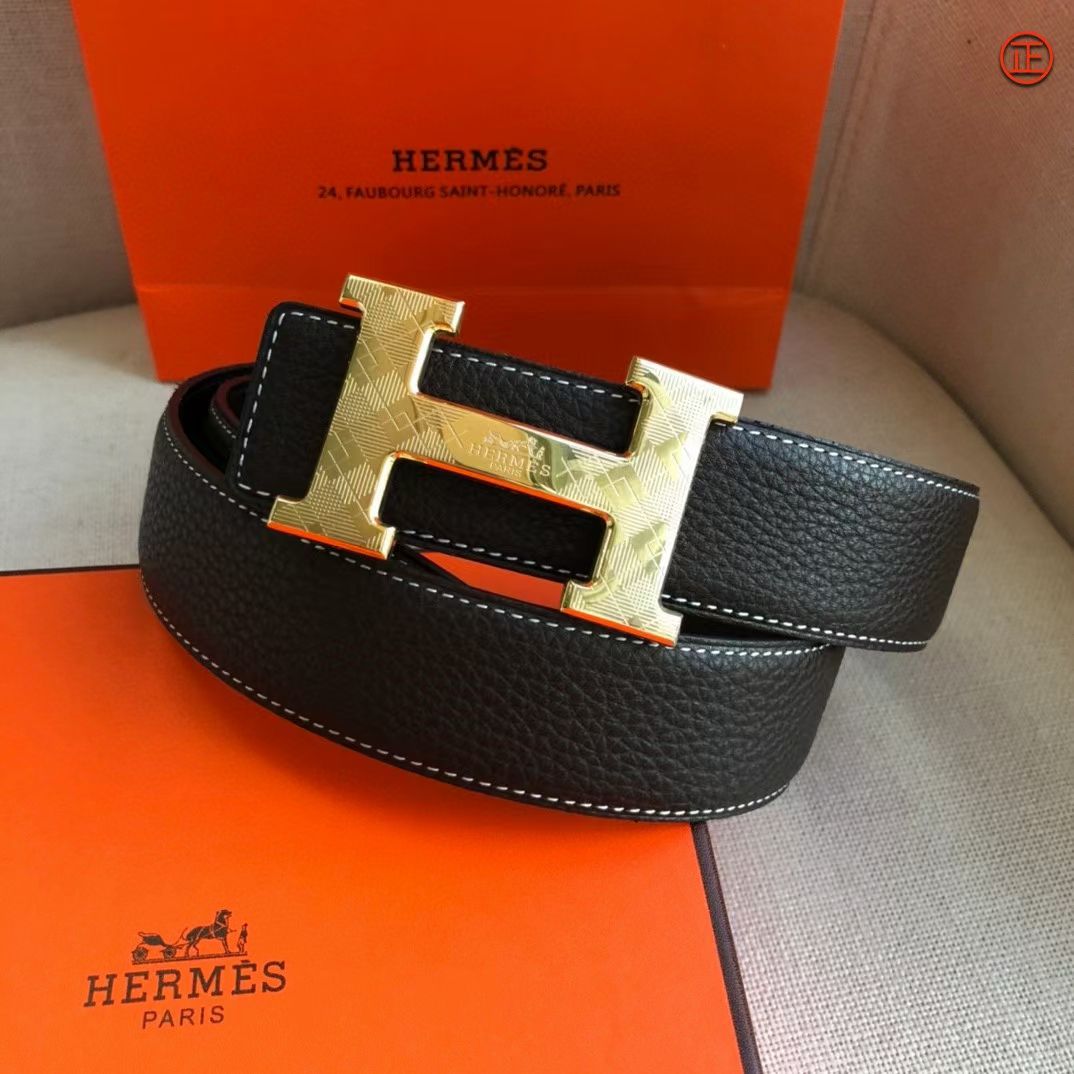 Hermes-3.8cm专柜同步进口双面原版皮双面可用手感柔软精钢五金