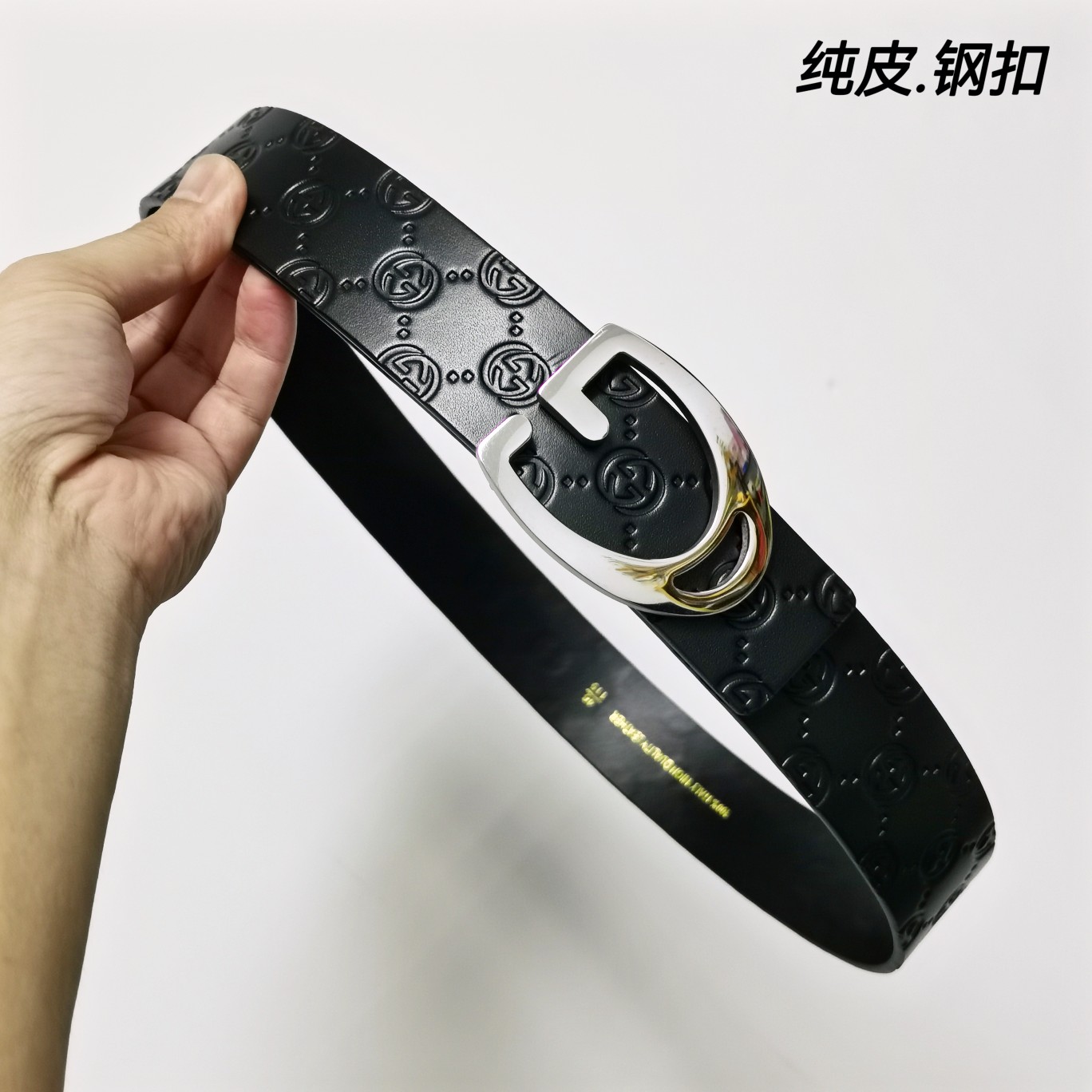 Gucci双面小牛皮搭配精品钢扣,原产皮料定制专柜宽度4.0cm高端大气上档次！