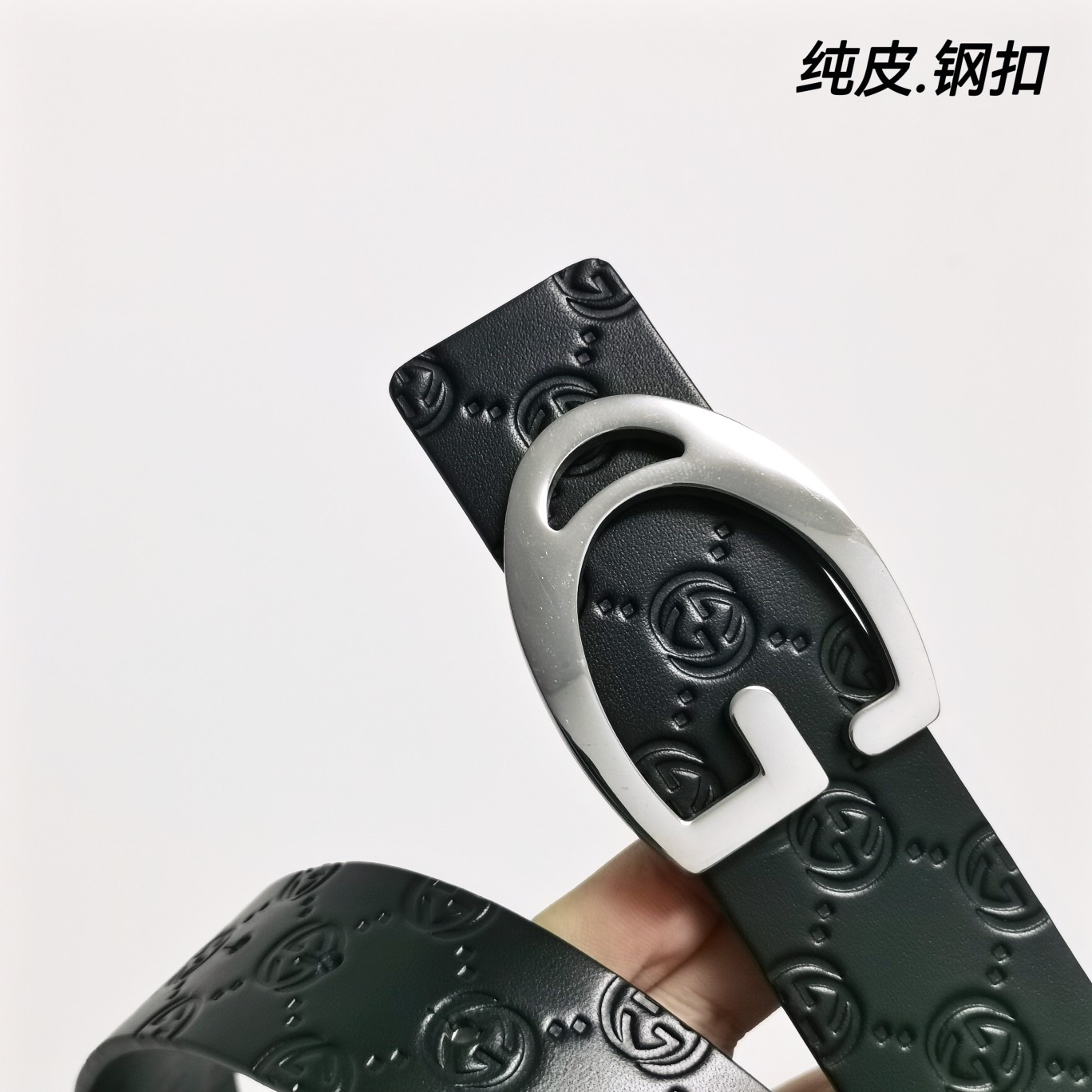 Gucci双面小牛皮搭配精品钢扣,原产皮料定制专柜宽度4.0cm高端大气上档次！