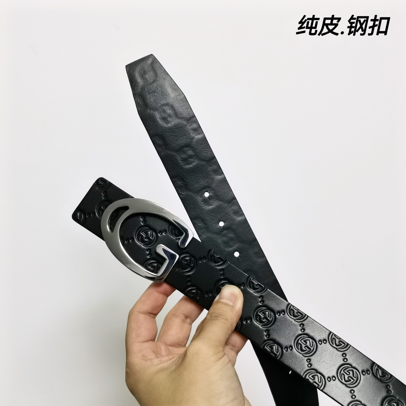 Gucci双面小牛皮搭配精品钢扣,原产皮料定制专柜宽度4.0cm高端大气上档次！