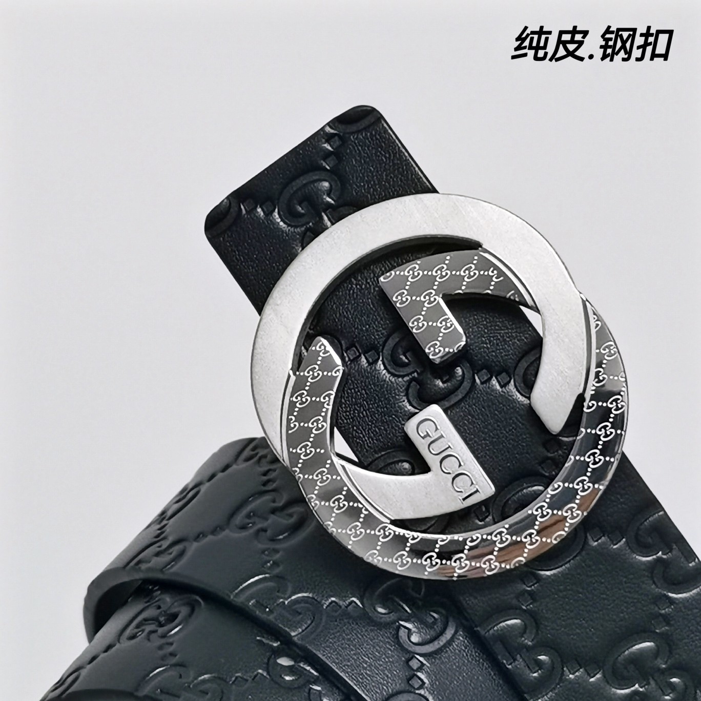 Gucci双面小牛皮搭配精品钢扣,原产皮料定制专柜宽度4.0cm高端大气上档次！