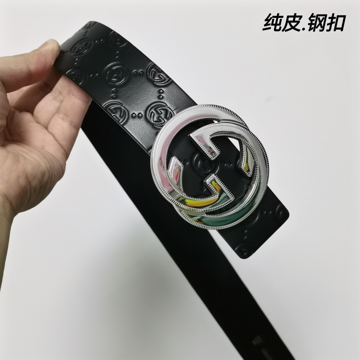 Gucci双面小牛皮搭配精品钢扣,原产皮料定制专柜宽度4.0cm高端大气上档次！