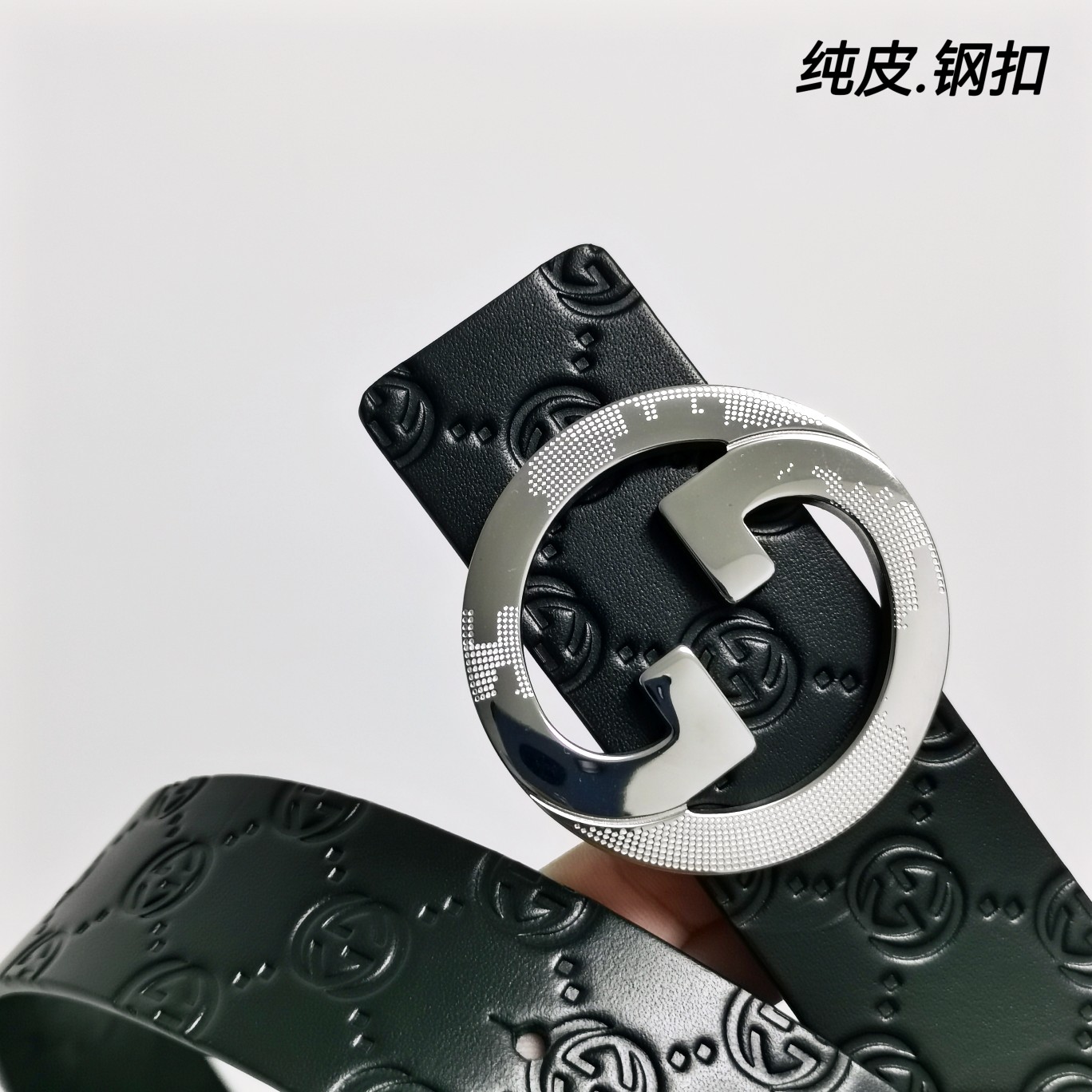 Gucci双面小牛皮搭配精品钢扣,原产皮料定制专柜宽度4.0cm高端大气上档次！