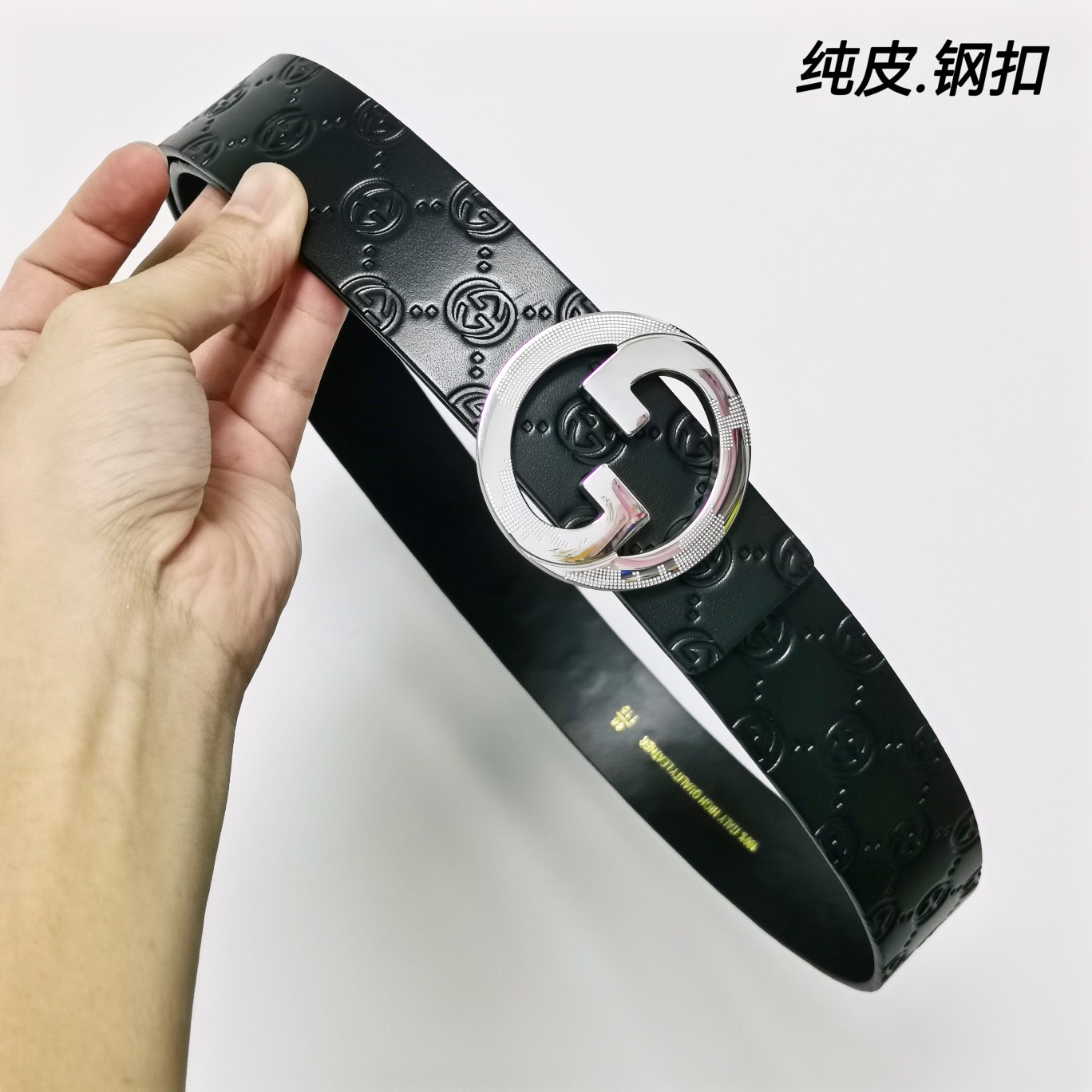 Gucci双面小牛皮搭配精品钢扣,原产皮料定制专柜宽度4.0cm高端大气上档次！