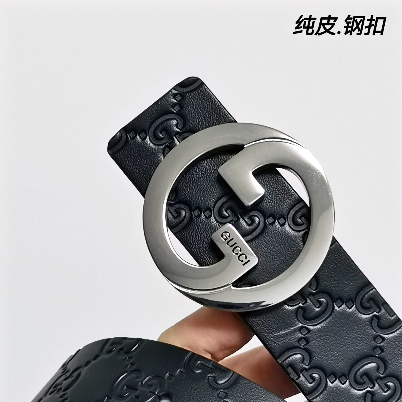 Gucci双面小牛皮搭配精品钢扣,原产皮料定制专柜宽度4.0cm高端大气上档次！