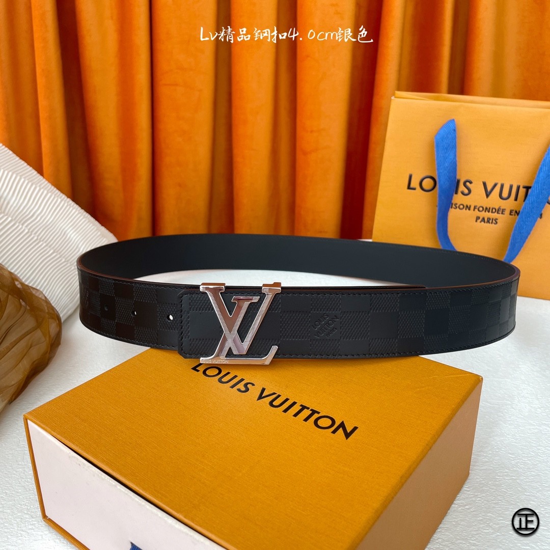 LouisVuitton爆品官网同款4.0宽扣头采用不锈钢精工雕刻带身采用进口小牛皮精工制作！