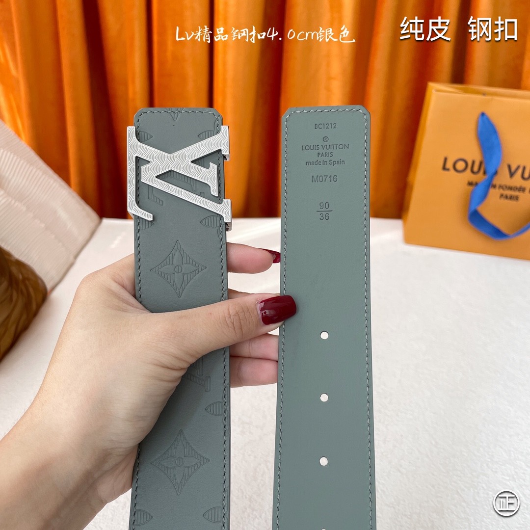 LV原单新款,双面小牛皮搭配精品钢扣宽4.0cm