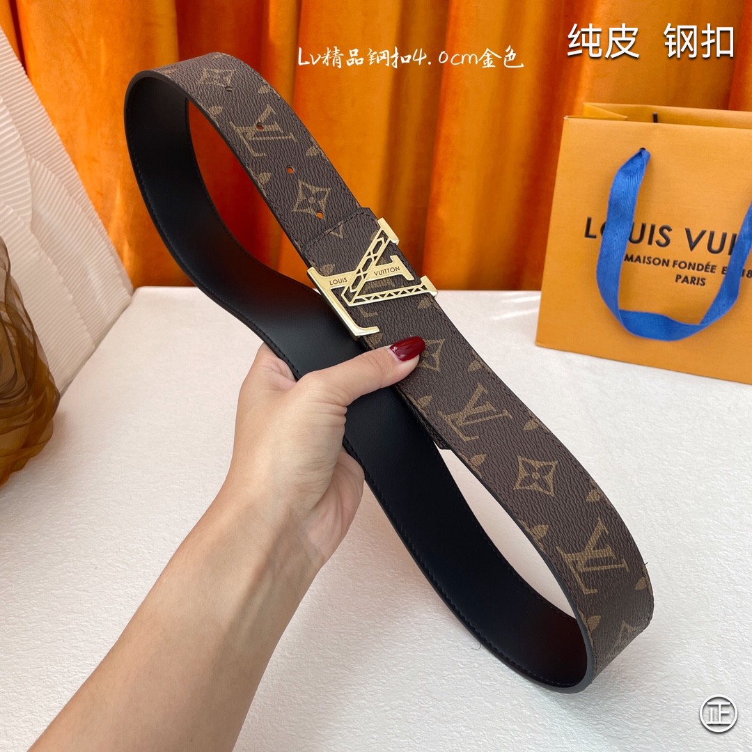   LV㊣ 新款, 原单精品小牛皮，搭配精品钢扣，宽4.0cm。