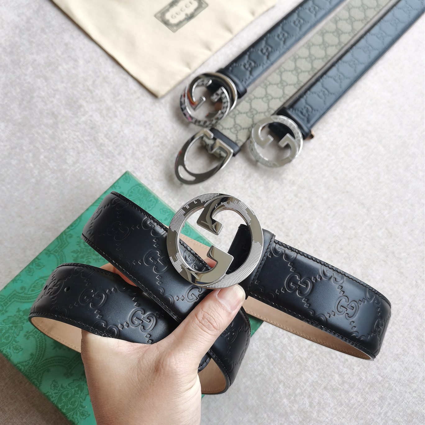 Gucci㊣ 4.0cm 进口头层原版皮  纯钢五金扣，工艺精湛，原单品质，实物拍摄。