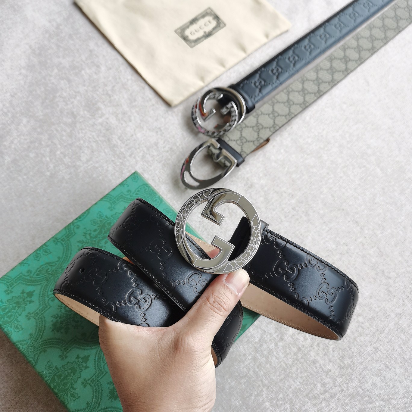 Gucci㊣ 4.0cm 进口头层原版皮  纯钢五金扣，工艺精湛，原单品质，实物拍摄。