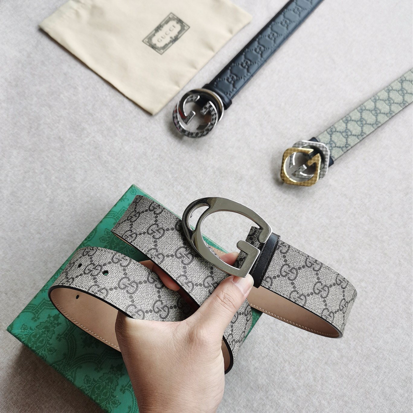 Gucci㊣ 4.0cm 进口头层原版皮  纯钢五金扣，工艺精湛，原单品质，实物拍摄。