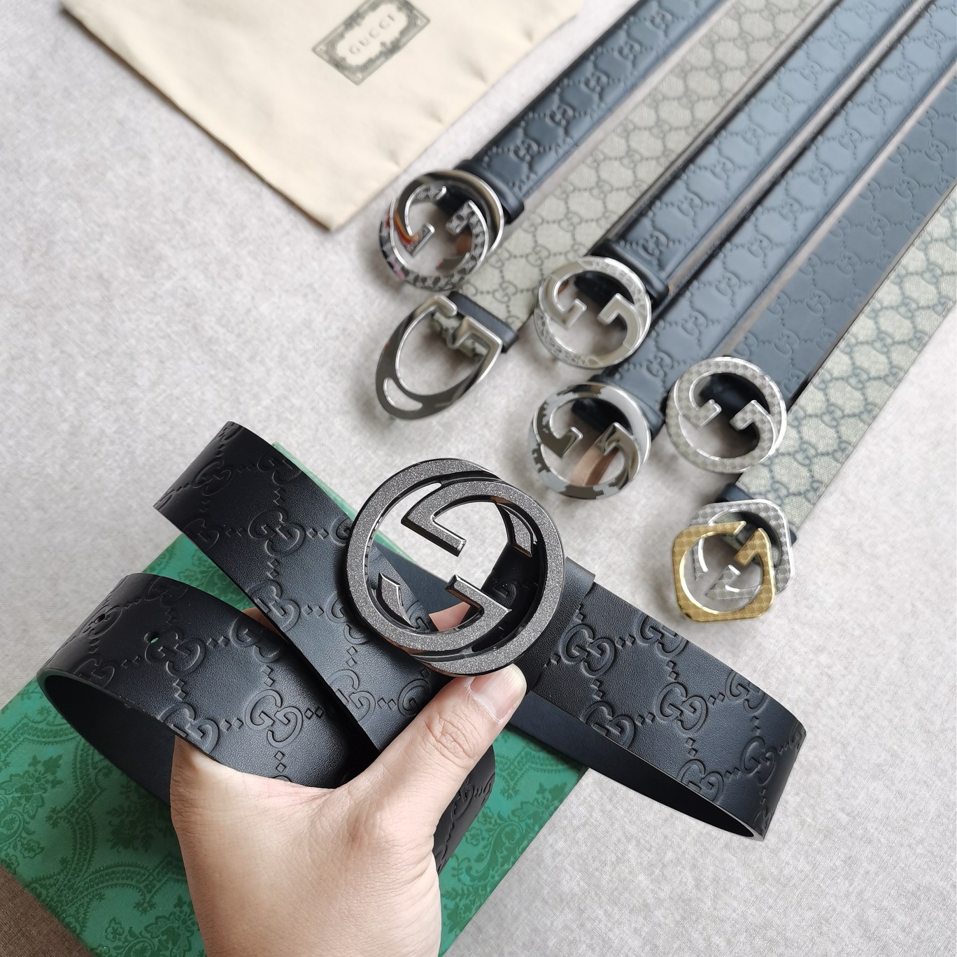 Gucci㊣ 4.0cm 进口头层原版皮  纯钢五金扣，工艺精湛，原单品质，实物拍摄。