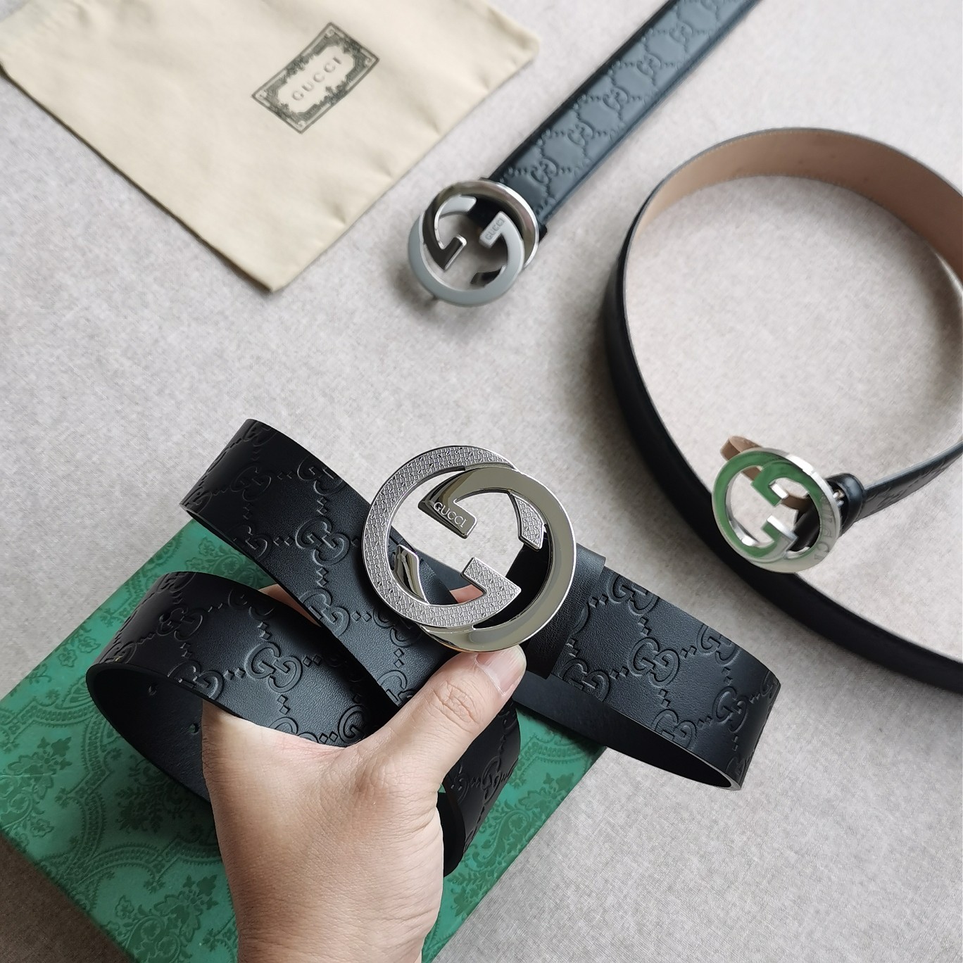 Gucci㊣ 4.0cm 进口头层原版皮  纯钢五金扣，工艺精湛，原单品质，实物拍摄。