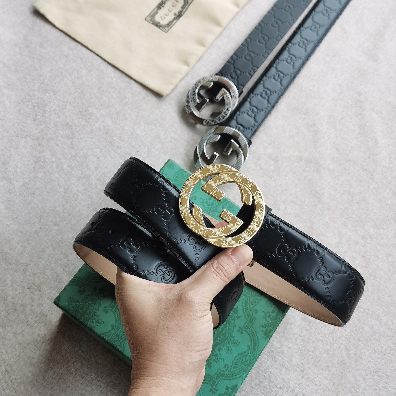 Gucci㊣ 4.0cm 进口头层原版皮  纯钢五金扣，工艺精湛，原单品质，实物拍摄。