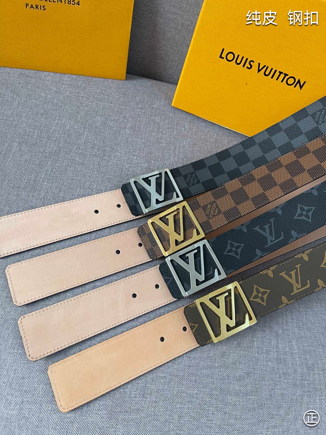   LV㊣ 新款, 原单精品小牛皮，搭配精品钢扣，宽4.0cm。