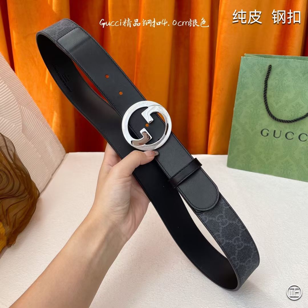 GUCCI㊣原单 精品钢扣 双面采用进口头层牛皮腰带，纯钢扣头！实物拍摄 送礼自用首选！