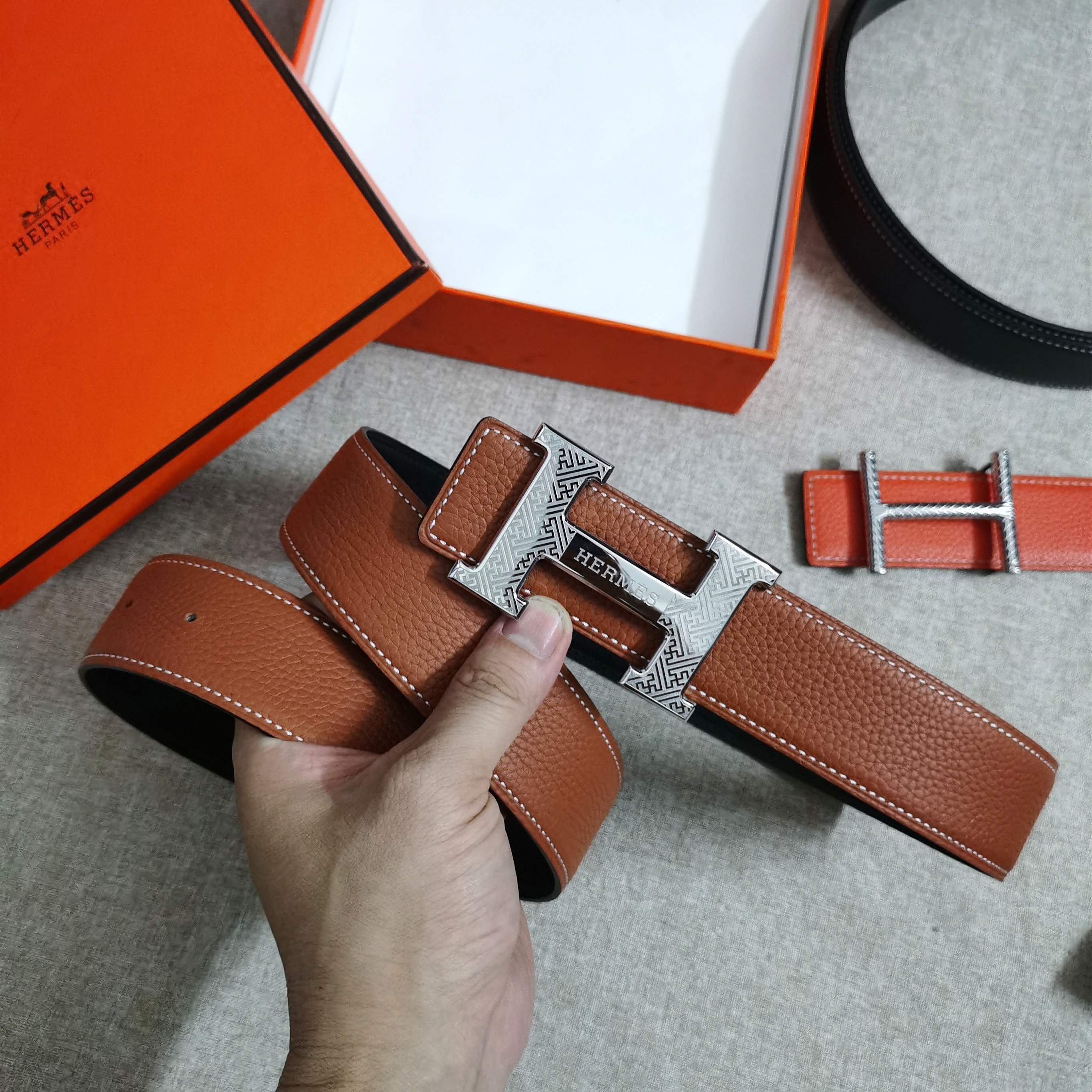 🆕HERMES㊣ 3.8cm原版头层皮，双面可用，纯钢五金，纯原！