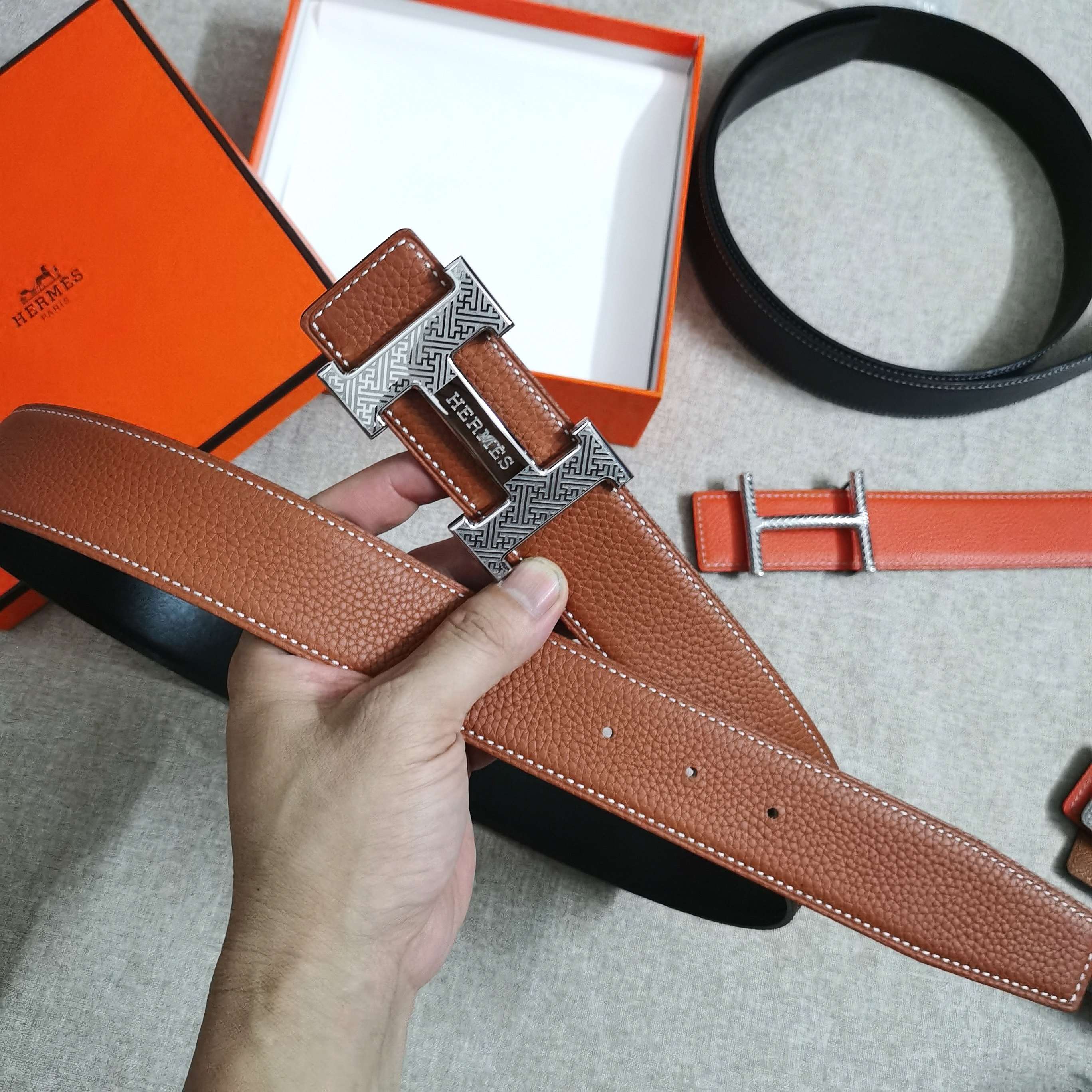 🆕HERMES㊣ 3.8cm原版头层皮，双面可用，纯钢五金，纯原！
