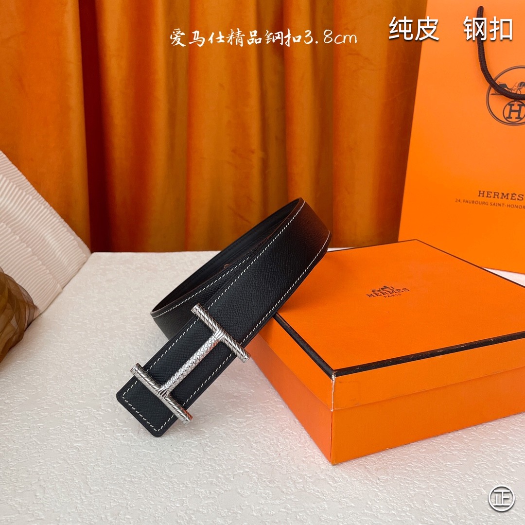  🆕HERMES㊣品质之选 3.8cm原版头层皮，双面可用，纯钢五金，纯原！渠道货！