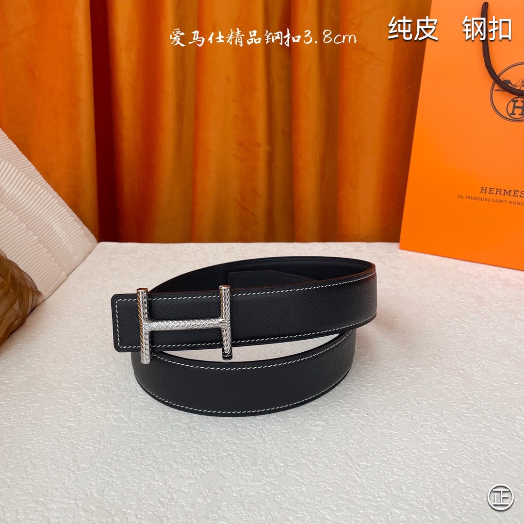  🆕HERMES㊣品质之选 3.8cm原版头层皮，双面可用，纯钢五金，纯原！渠道货！