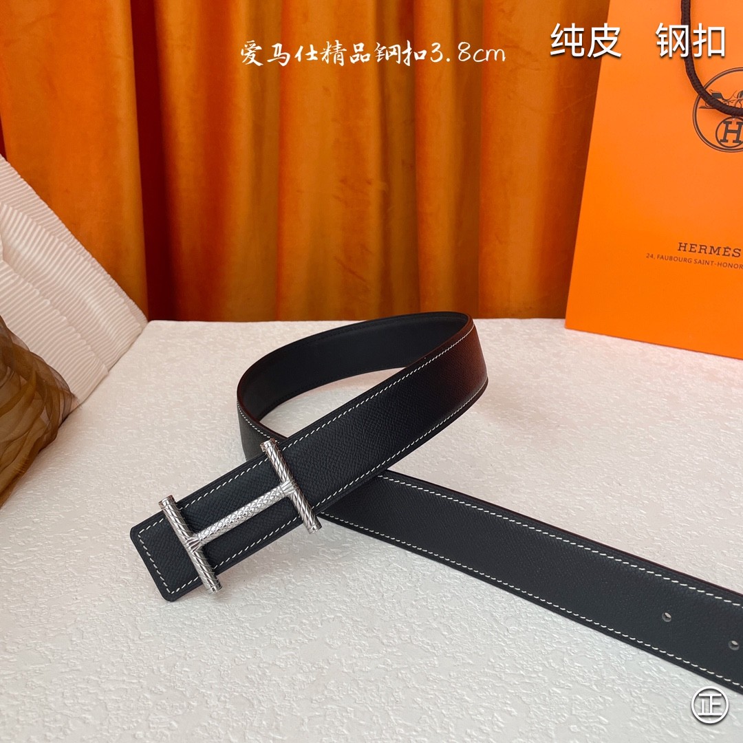  🆕HERMES㊣品质之选 3.8cm原版头层皮，双面可用，纯钢五金，纯原！渠道货！