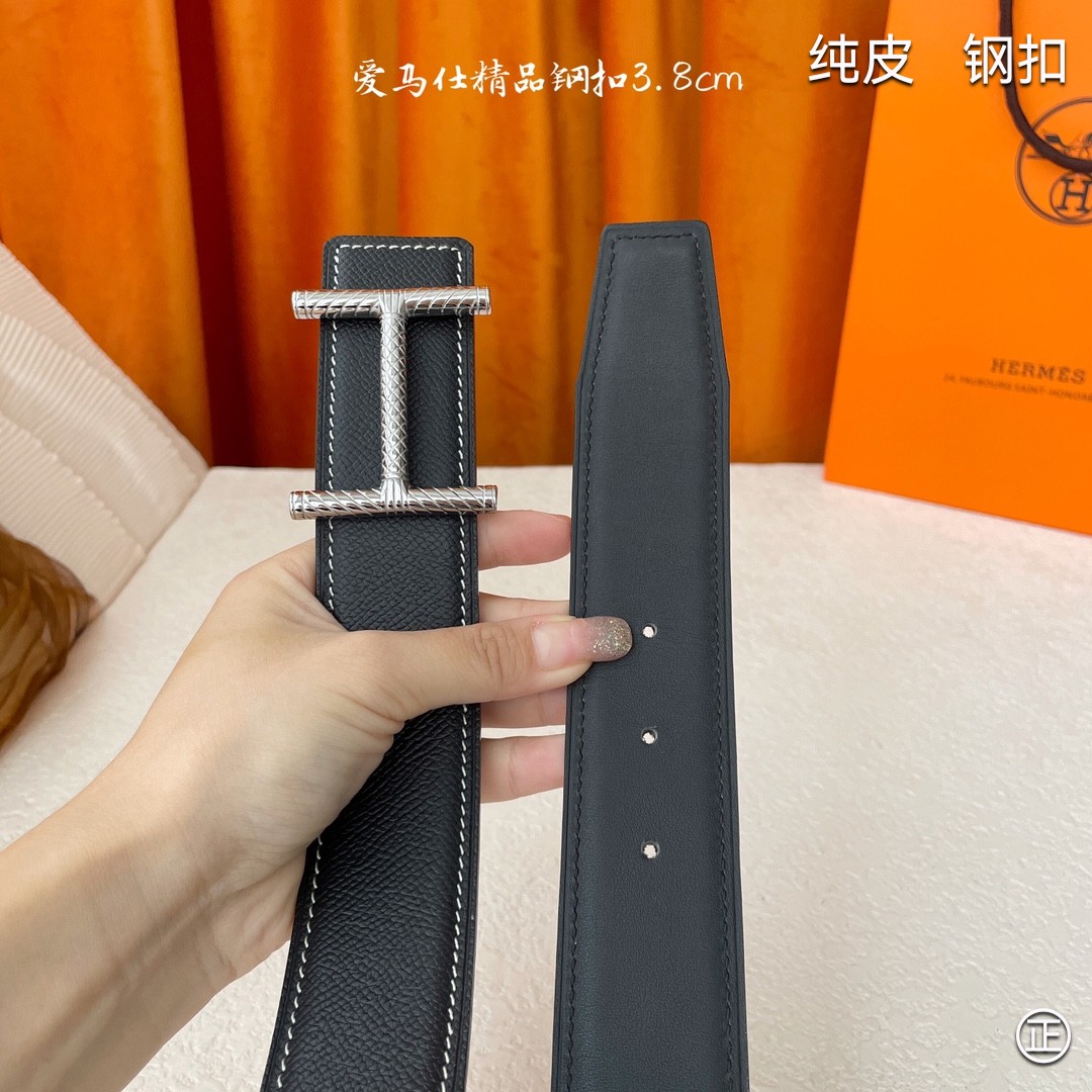  🆕HERMES㊣品质之选 3.8cm原版头层皮，双面可用，纯钢五金，纯原！渠道货！