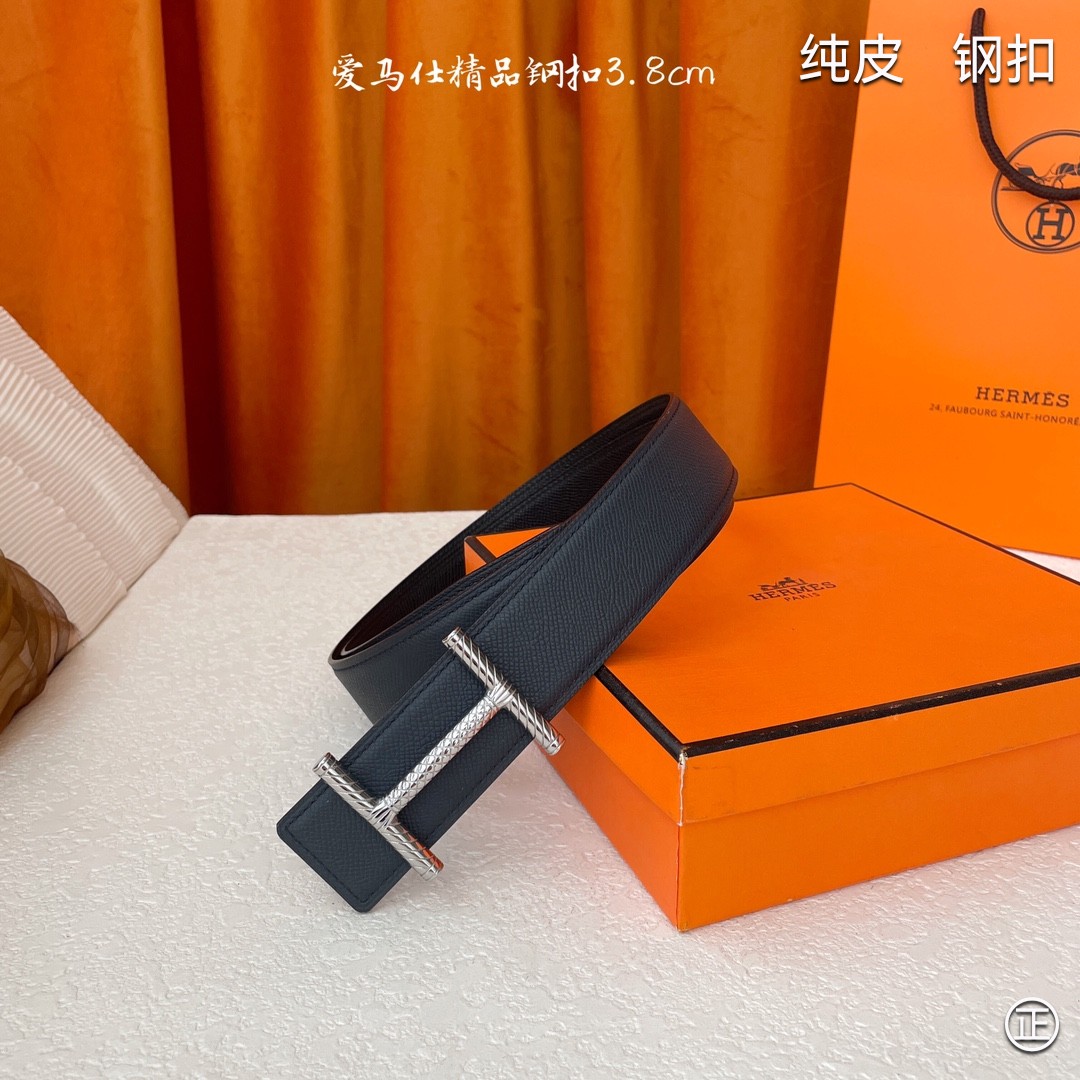  🆕HERMES㊣品质之选 3.8cm原版头层皮，双面可用，纯钢五金，纯原！渠道货！
