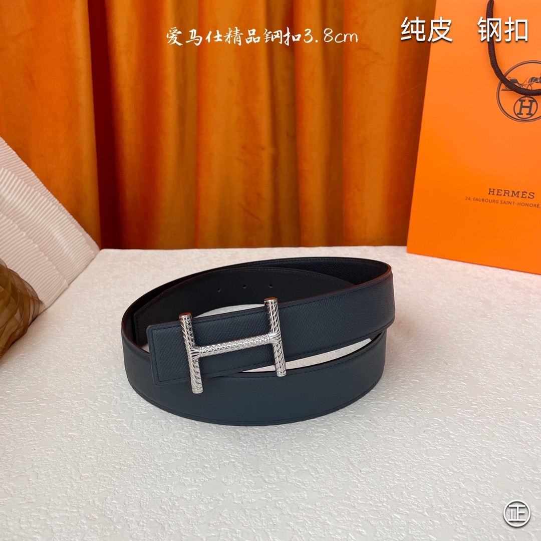  🆕HERMES㊣品质之选 3.8cm原版头层皮，双面可用，纯钢五金，纯原！渠道货！