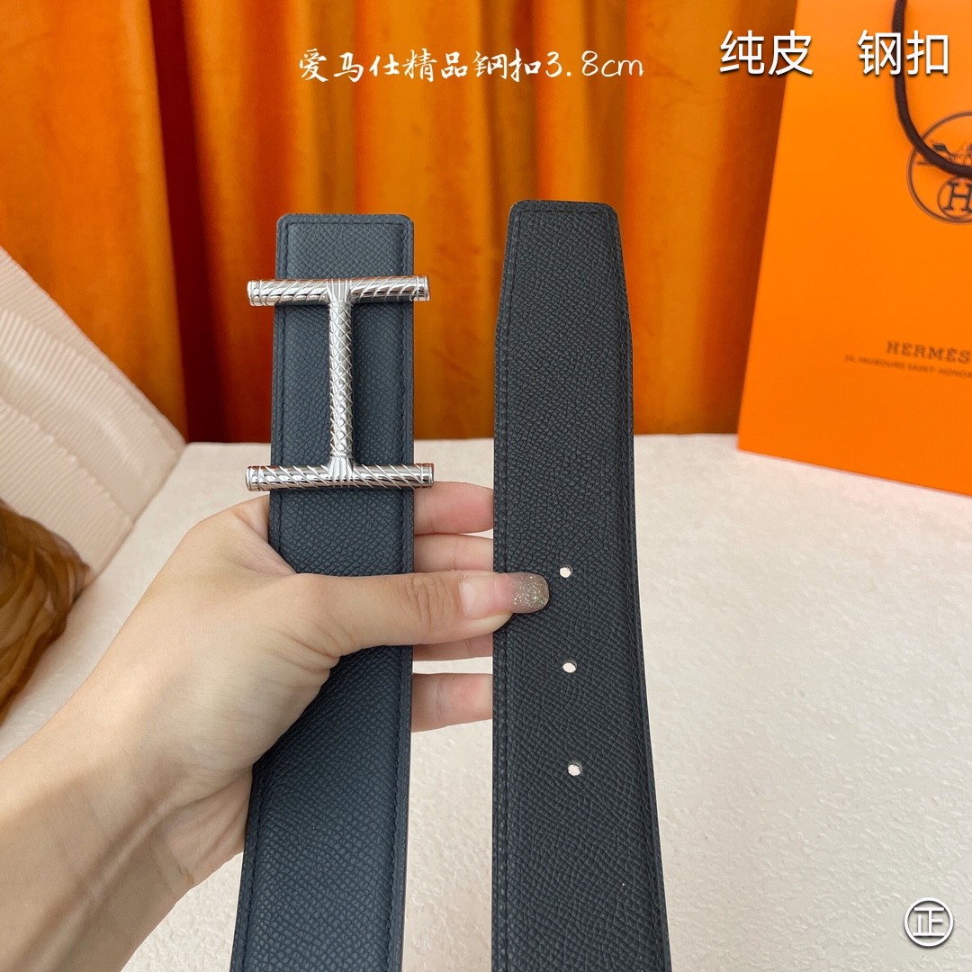  🆕HERMES㊣品质之选 3.8cm原版头层皮，双面可用，纯钢五金，纯原！渠道货！