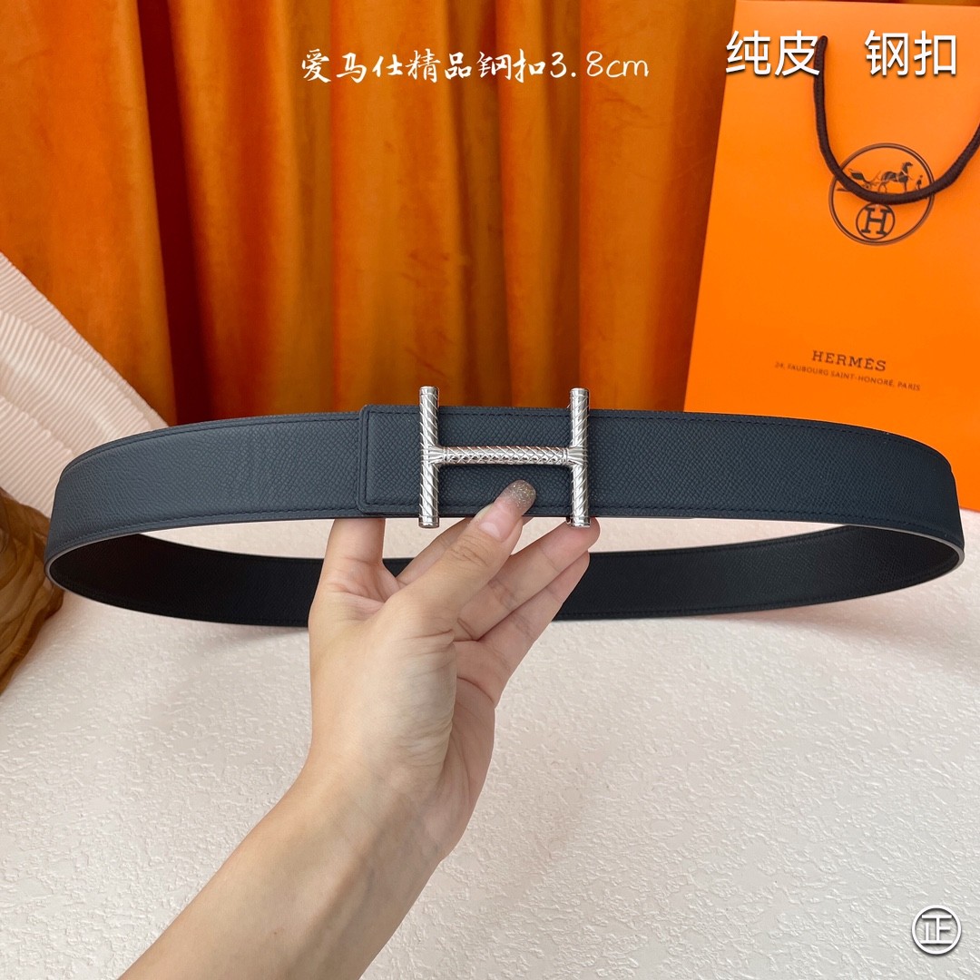  🆕HERMES㊣品质之选 3.8cm原版头层皮，双面可用，纯钢五金，纯原！渠道货！